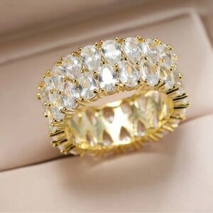 ✨NEW Luxury STUNNING Gold Plated Eternal Ring Adorned W/ Zirconia✨